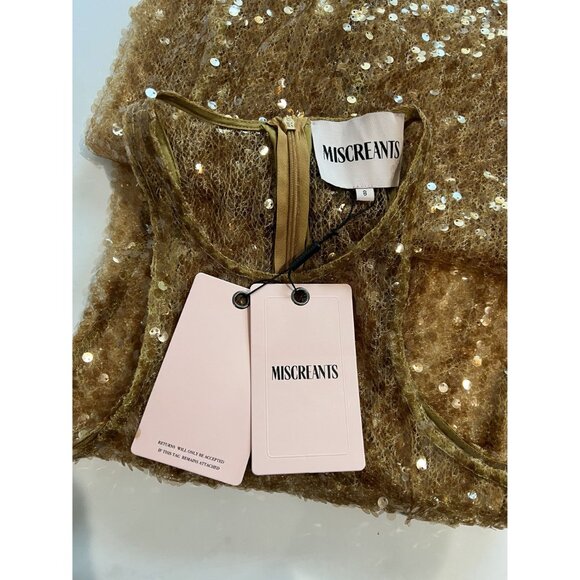 MISCREANTS Tanya Sequin Dress in Gold - Picture 4 of 5